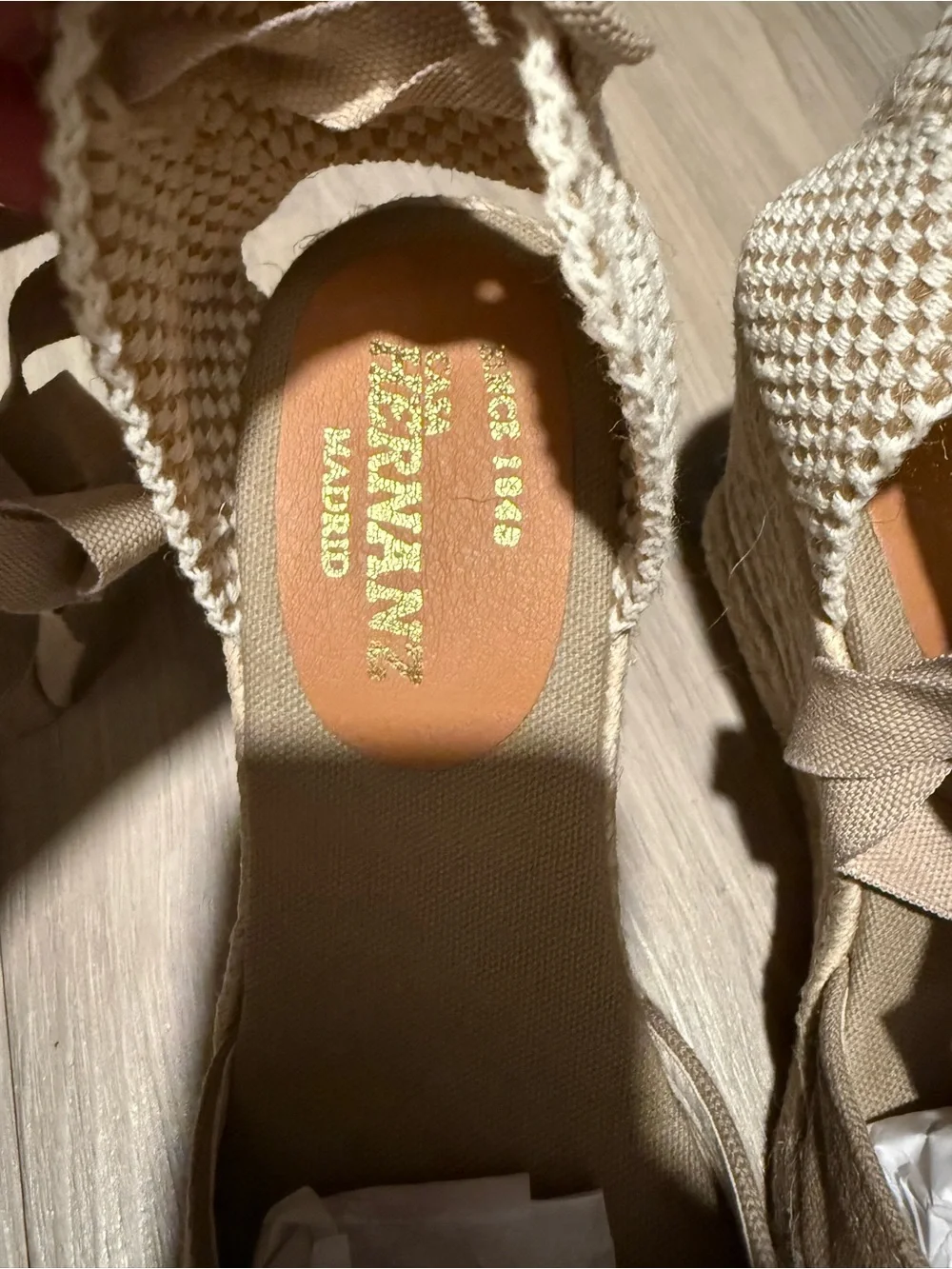 Women’s Espadrille Wedge Tie-Up Shoes. Casa Hernánz, Madrid .